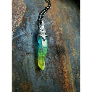 Aura quartz crystal Necklace